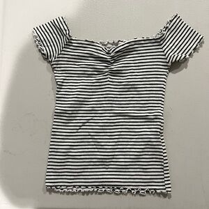 Striped Off-Shoulder Women's Top